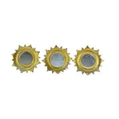 GENERICO - Set De 3 Espejos De Pared De Lujo Decorativos Sol