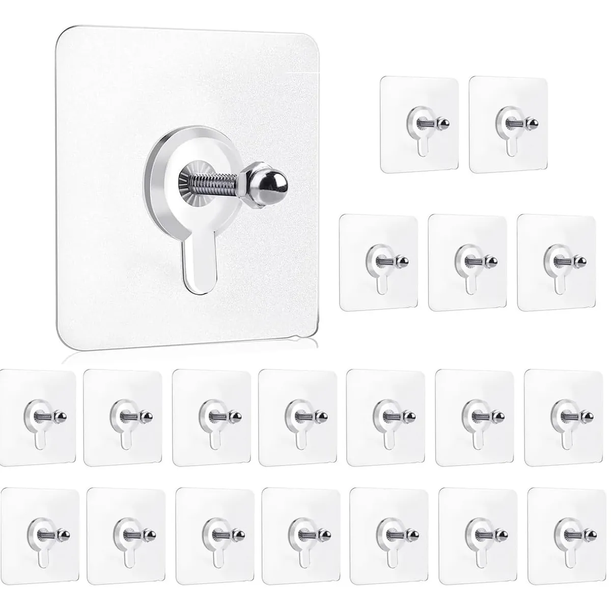 KINDA NICE - Pack 20 Colgador Forma Clavo Adhesivos De Pared Para Colgar