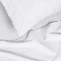AMABILE - Juego de Sábanas 2 Plazas Blancas Satinadas y Suaves  Algodón 100% Indio