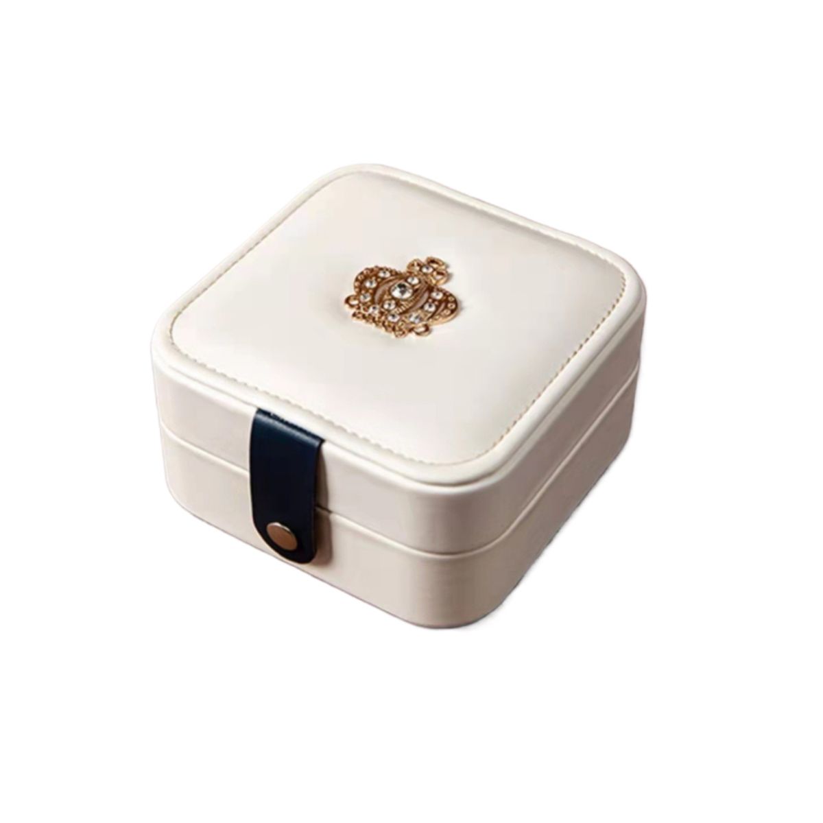 GENERICO - Organizador Joya Joyero Para Aros  Anillos Collar Caja De Almacenamiento De Joyas de Viaje11x11x5.8 Blanco