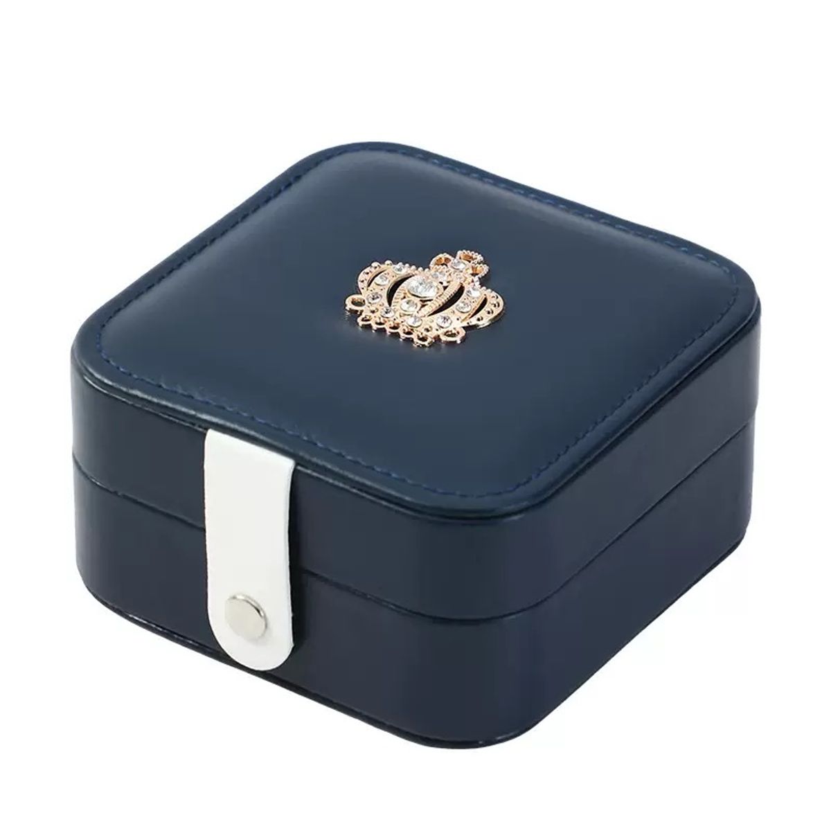 GENERICO - Organizador Joya Joyero Para Aros  Anillos Collar Caja De Almacenamiento De Joyas de Viaje11x11x5.8 Azul Marino