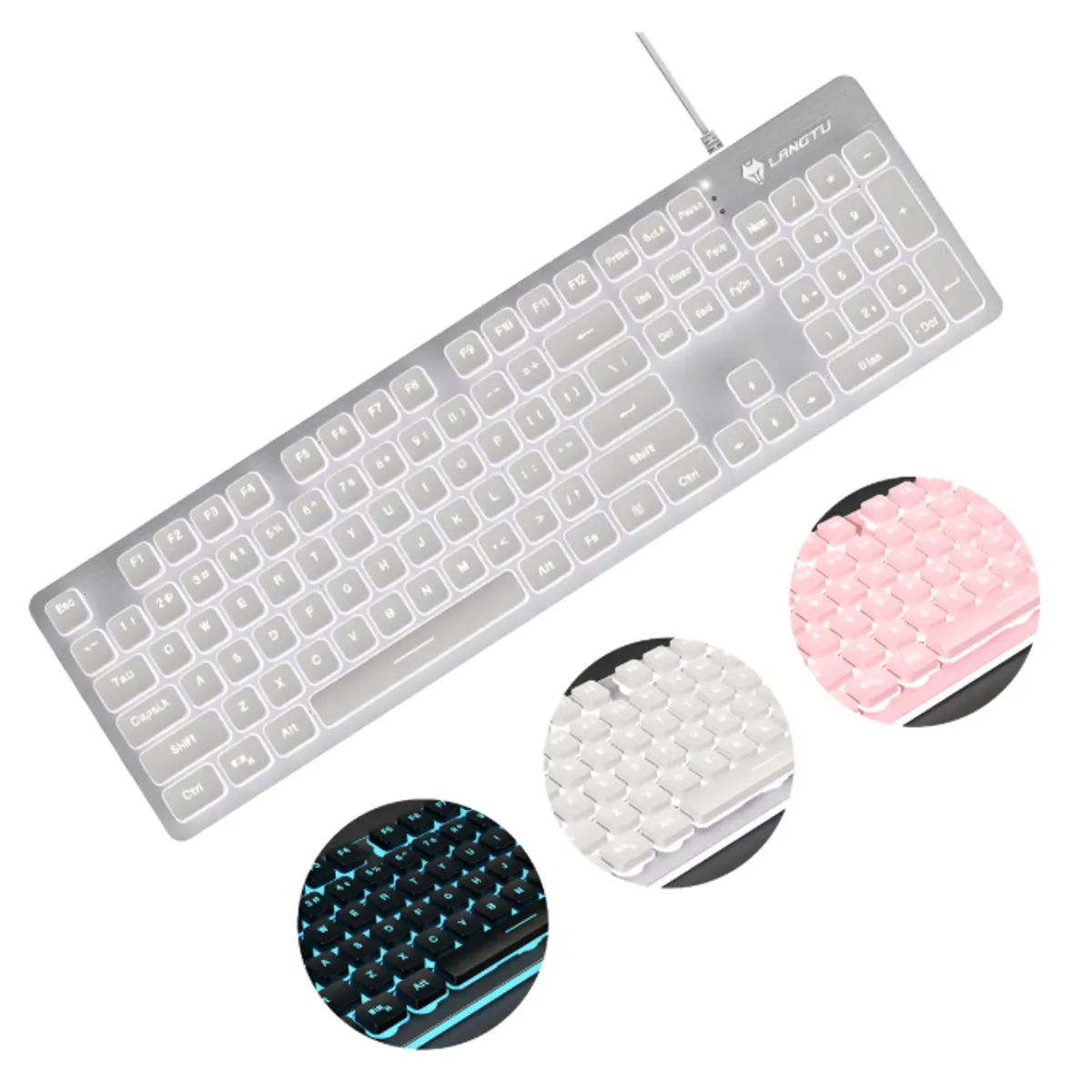 GENERICO - Teclado Mecánico Membrana L1 Silencioso Con Luces Y Cable