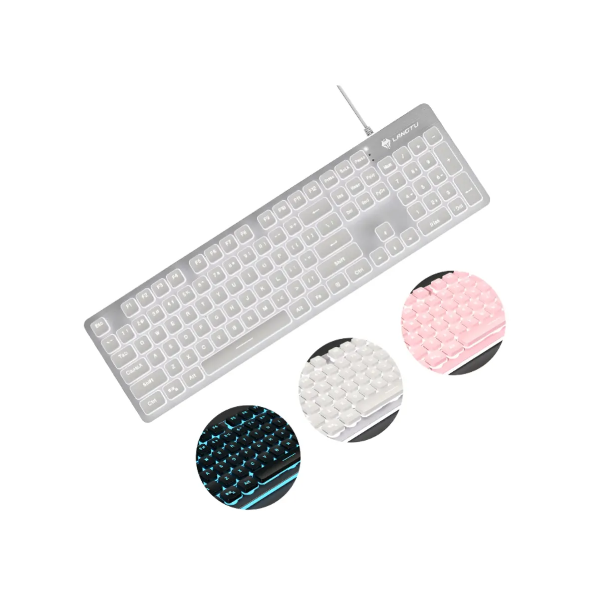 GENERICO - Teclado Mecánico Membrana L1 Silencioso Con Luces Y Cable