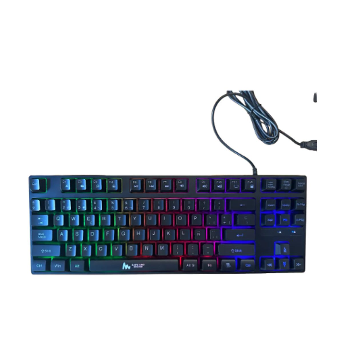GENERICO - Teclado Gamer Qwerty Para Pc Luz Rgb Color Negro Negro Español Latinoamérica
