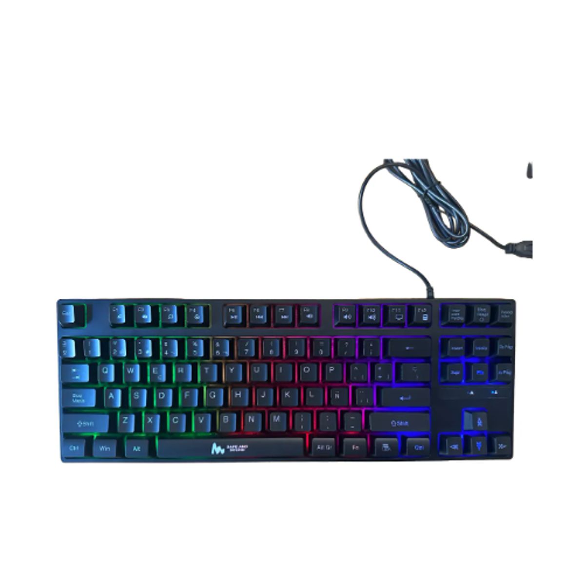 GENERICO - Teclado Gamer Qwerty Para Pc Luz Rgb Color Negro Negro Español Latinoamérica