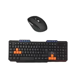 GENERICO - Kit Teclado Mouse Inalambrico Gamer Negronaranja Español España
