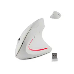 GENERICO - Ratón Vertical Inalámbrico Mouse Usb 24ghz Recargable Blanc