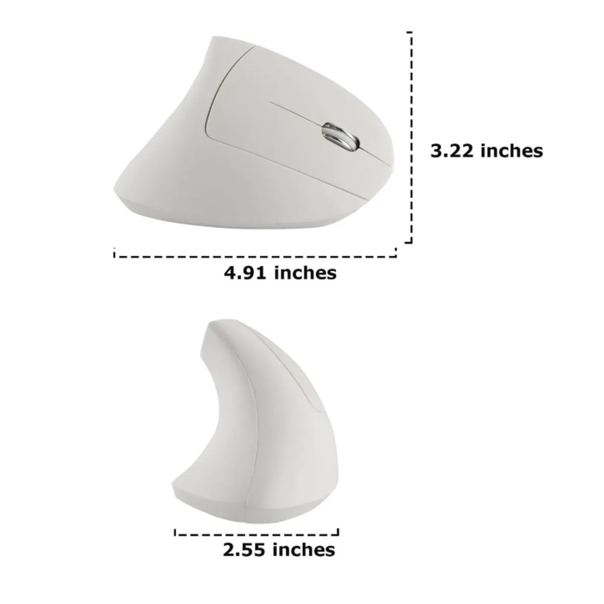 GENERICO - Ratón Vertical Inalámbrico Mouse Usb 24ghz Recargable Blanc
