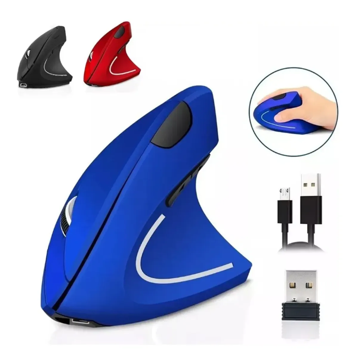GENERICO - Mouse Vertical Inalámbrico Ergonómico Carga Usb