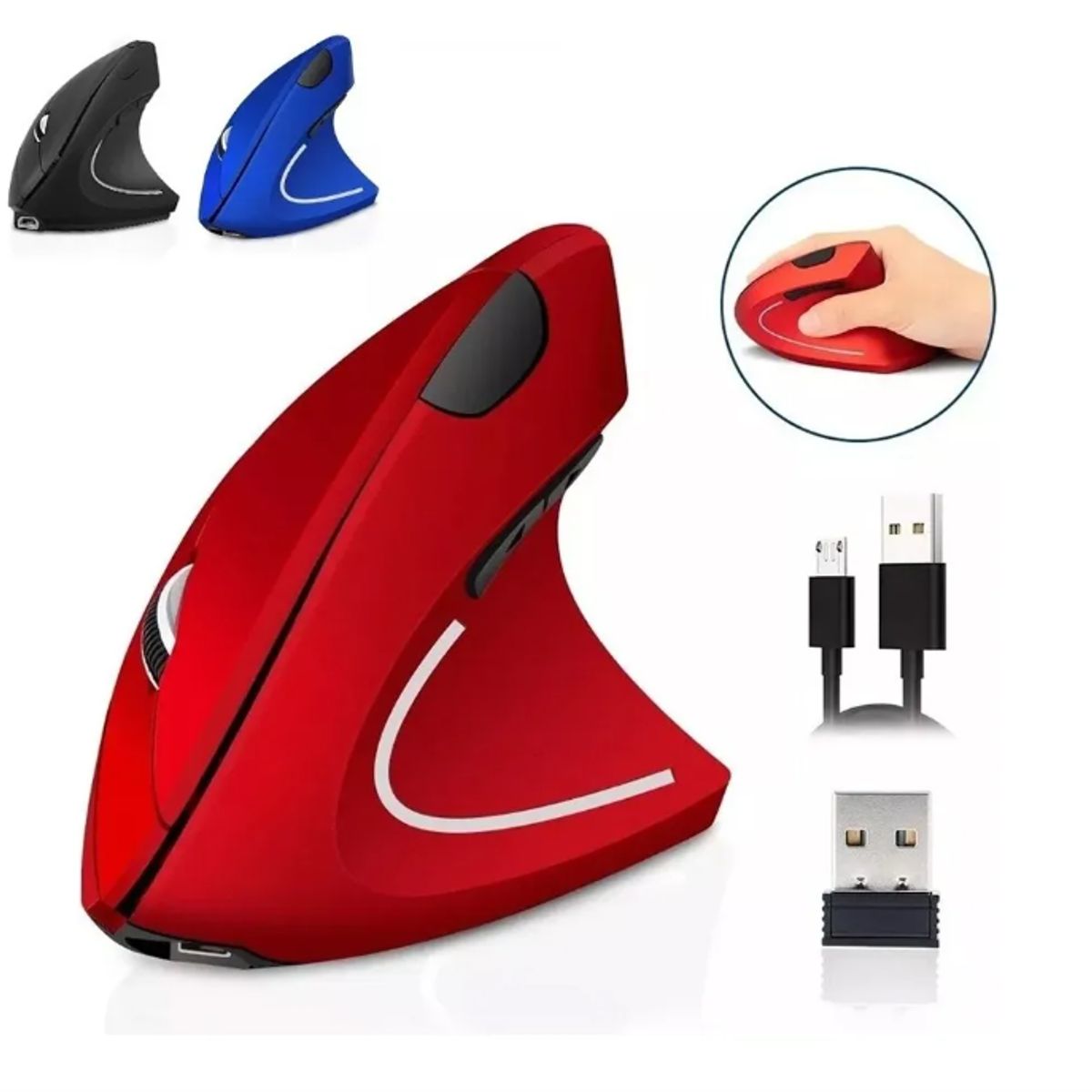 GENERICO - Mouse Vertical Inalámbrico Ergonómico Carga Usb