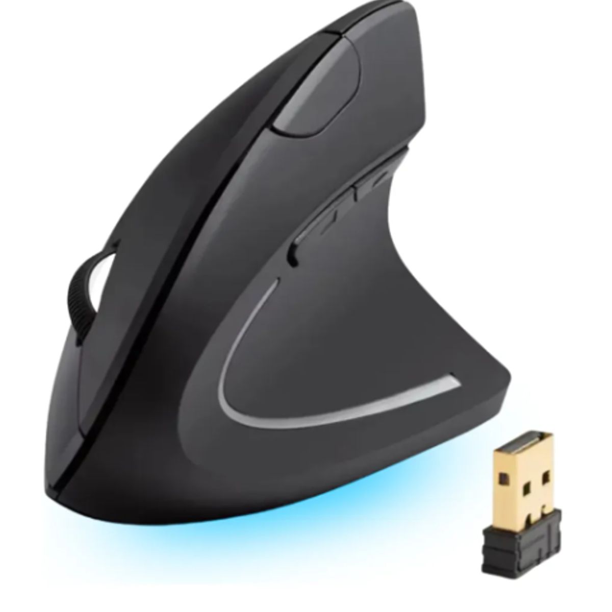 GENERICO - Mouse Ergonomico Vertical Inalámbrico Recargable Bluetooth Negro
