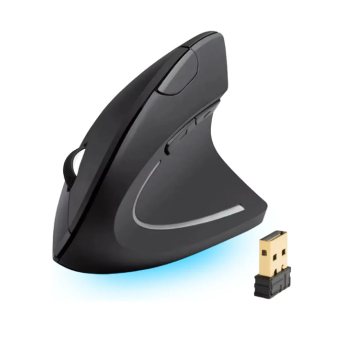 GENERICO - Mouse Ergonomico Vertical Inalámbrico Recargable Bluetooth Negro