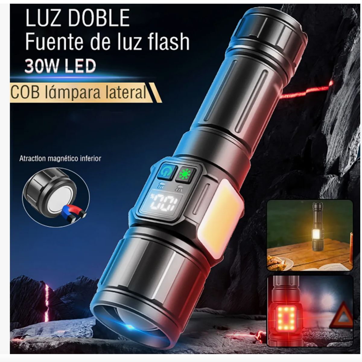 GENERICO - 30w Led Linterna Lámpara Táctica 220000 Lúmenes Camping