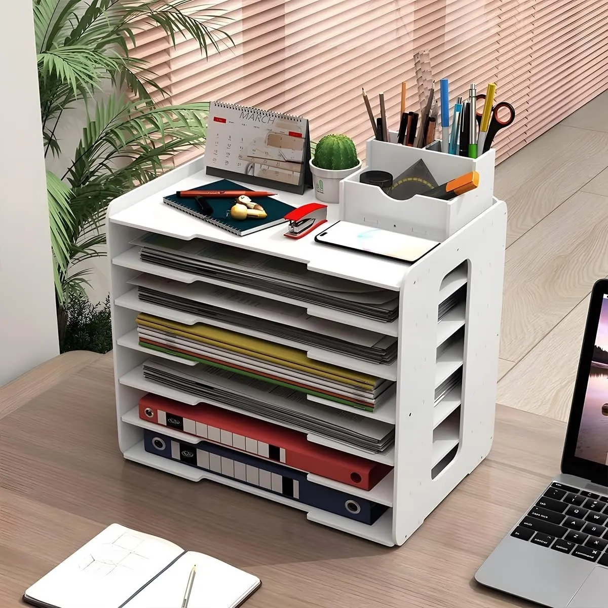 YOMYM - Organizador de Escritorio Multifuncional Portalápices gratis 7 Niveles