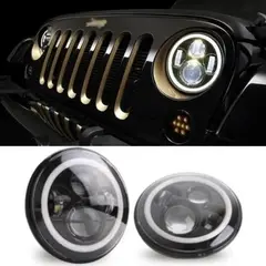 KINDA NICE - Foco 7 Pulgadas Ronda Faro Led Halo Motor Angel Eyes 2pc