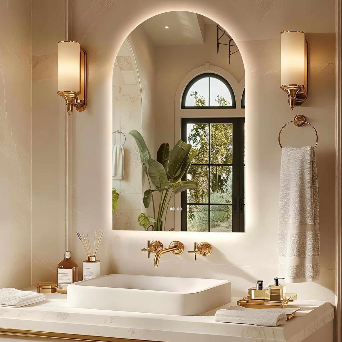 Espejo Con Luz Led Touch De Lujo Para Tocador O Baño 50x70cm, marca BLUEDREAMER - Foto 2