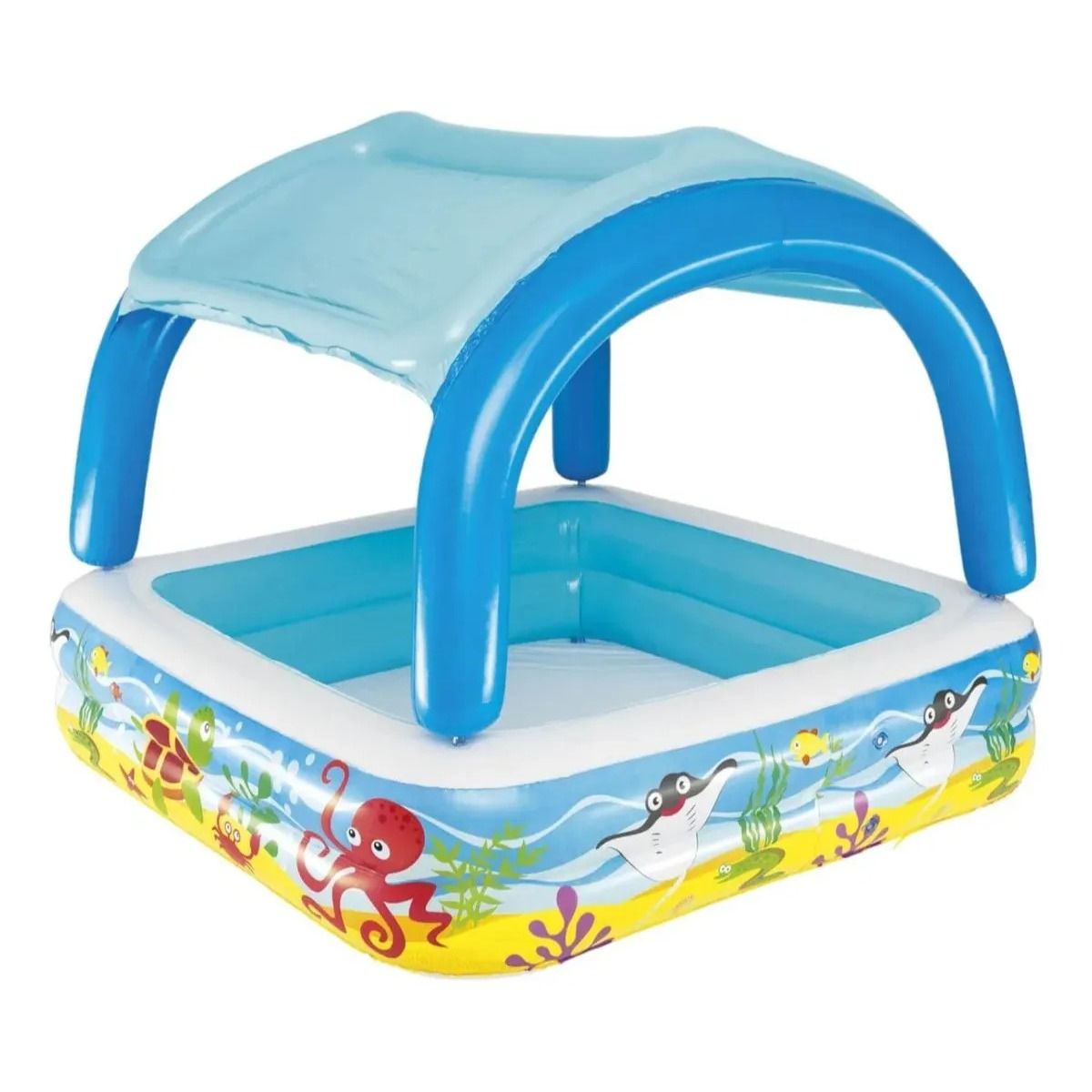 AFVENTURA - Piscina Inflable Con Toldo 147x147x122m  Color Multicolor