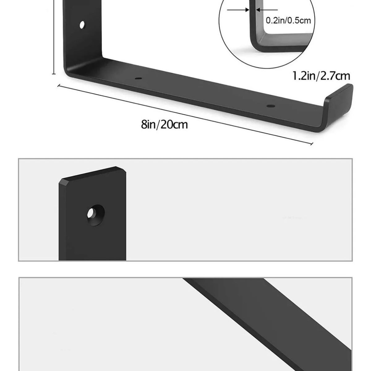KUANGYE - Escuadras Inoxidable Para Repisa De 20cm 2 Piezas
