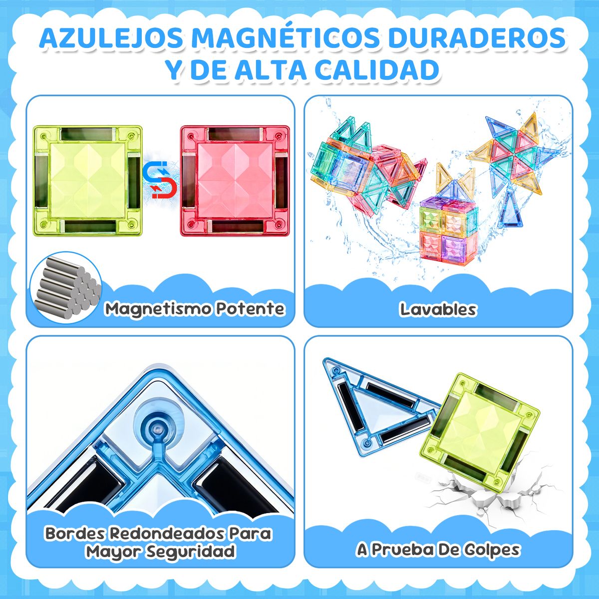 LUKOVEE - Set Còlourful Bloques Magnéticos Para Construir 61 Piezas