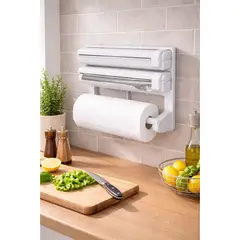 GENERICO - Dispensador Porta Rollo Toalla Nova Triple Cocina Alusa Film