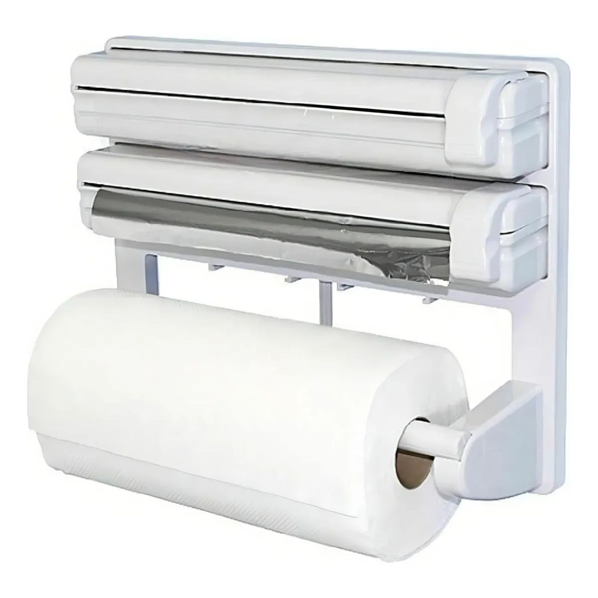 GENERICO - Dispensador Porta Rollo Toalla Nova Triple Cocina Alusa Film
