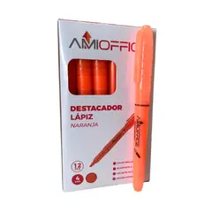 GENERICO - Caja de Resaltador Destacador - Caja 12 uds - Naranja - Tamano Unico