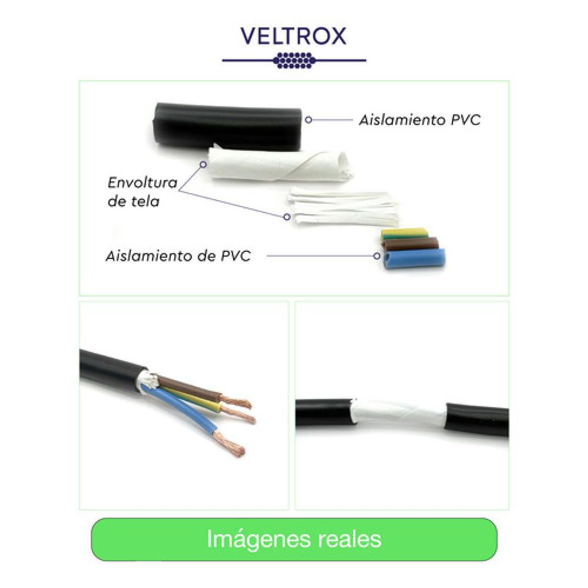 GENERICO - Cordón Eléctrico Veltrox Flexible 3x150mm2 10m Negro Sec Negro