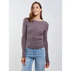 MAUI AND SONS - Polera ML Cerdeña Café Mujer