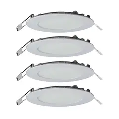 DRL - Pack 4 Panel Led Plafón Empotrado Redondo 12w Luz Fría Blanco