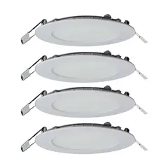 DRL - Pack 4 Panel Led Plafon Empotrado Redondo 12w Luz Cálida Blanco