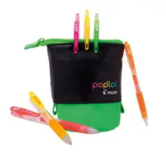 PILOT - Pop'lol Gel 0.7 c/Estuche Retráctil Verde 6 un.
