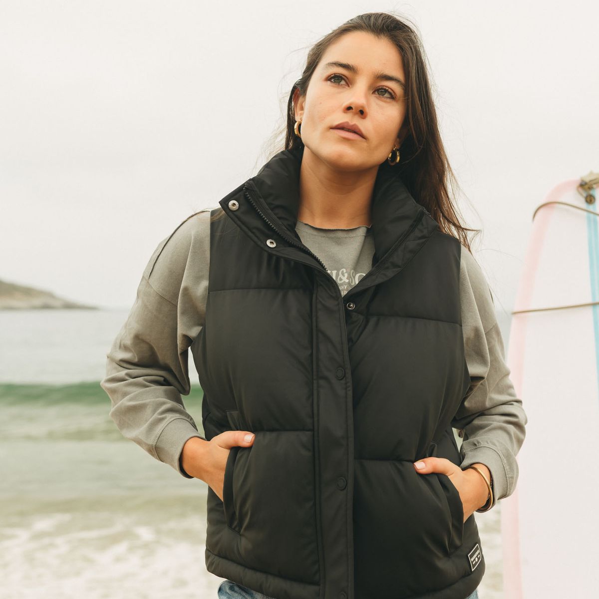 MAUI AND SONS - Parka Coral Negro Mujer Maui And Sons