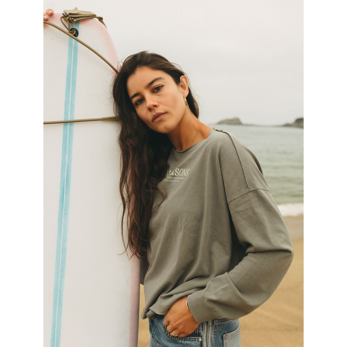 MAUI AND SONS - Polera ML Gorgoña Verde Mujer Maui And Sons