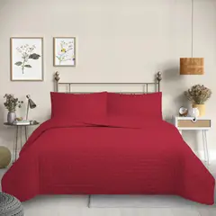 GENERICO - Cubrecama Quilt Color Coral Queen Deluxe Collection Martiné
