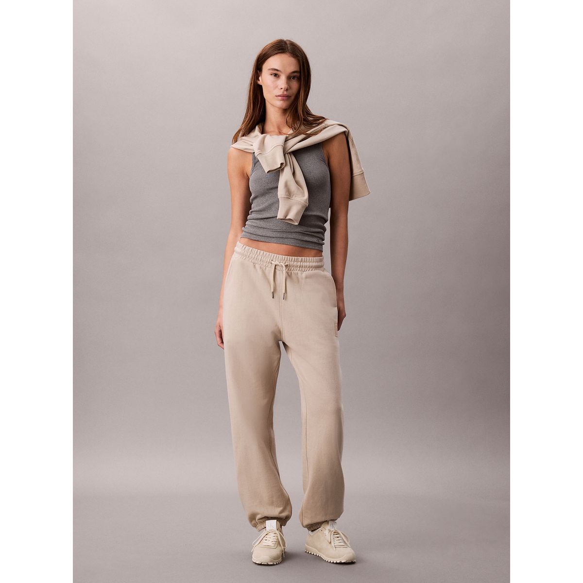 CALVIN KLEIN - Pantalón De Chándal Holgado Beige Calvin Klein
