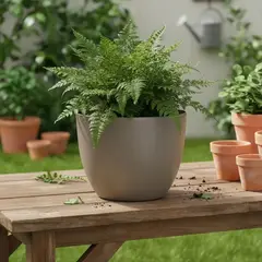 ARBUSTO REAL - Macetero Nórdico Gris Oscuro L 30 cm 40 x 24 x 30