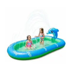 GENERICO - Piscina Inflable 170x110x45cm Dino Delfin Lanza Chorro Agua