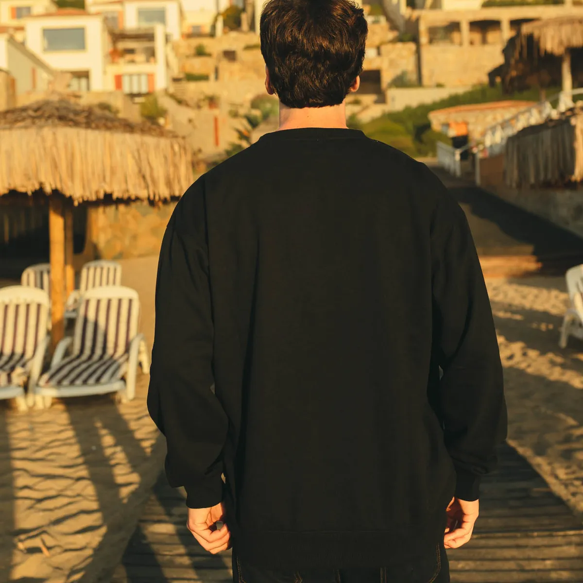 MAUI AND SONS - Poleron CR Balance Crew Negro Hombre Maui And Sons