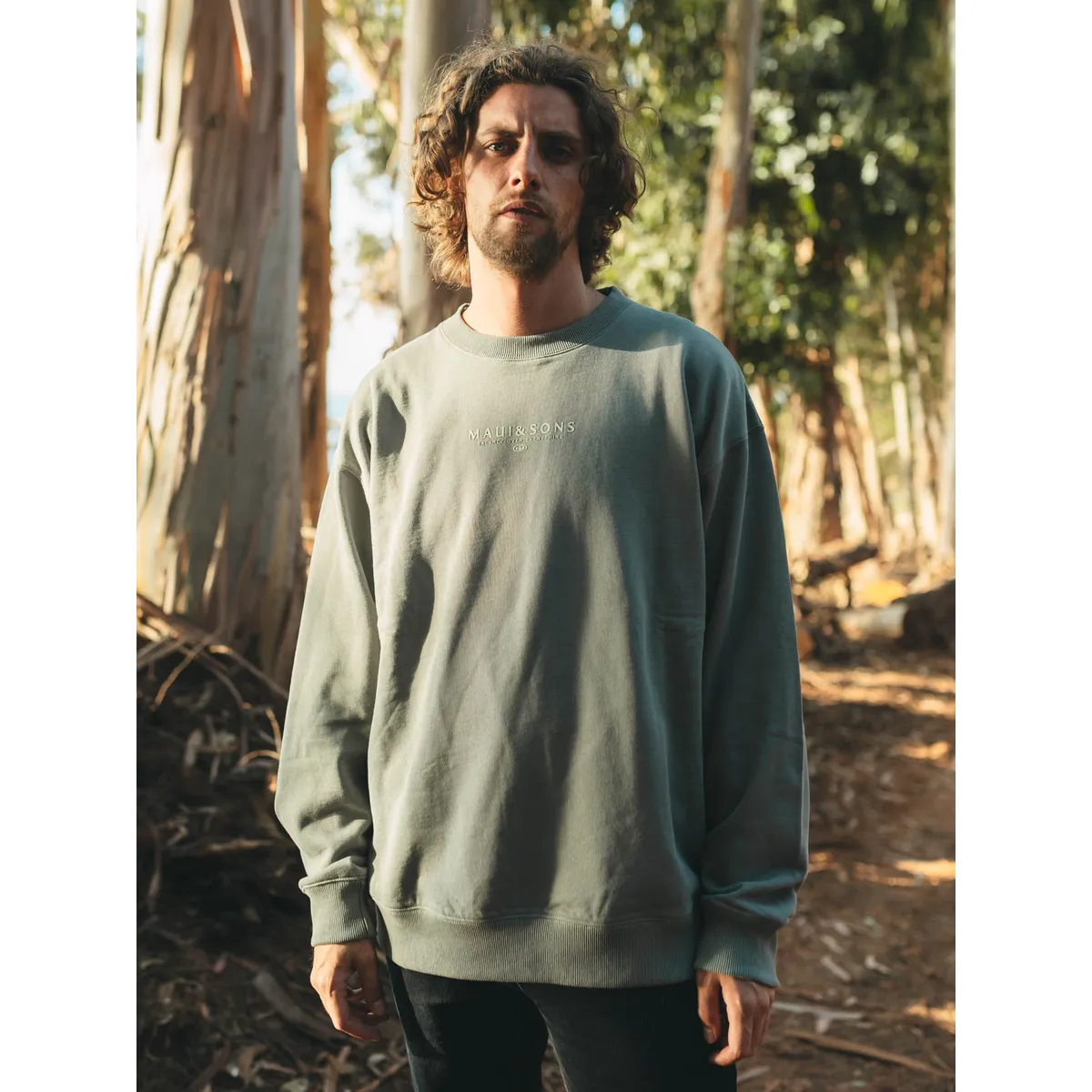 MAUI AND SONS - Poleron CR Balance Crew Verde Hombre Maui And Sons