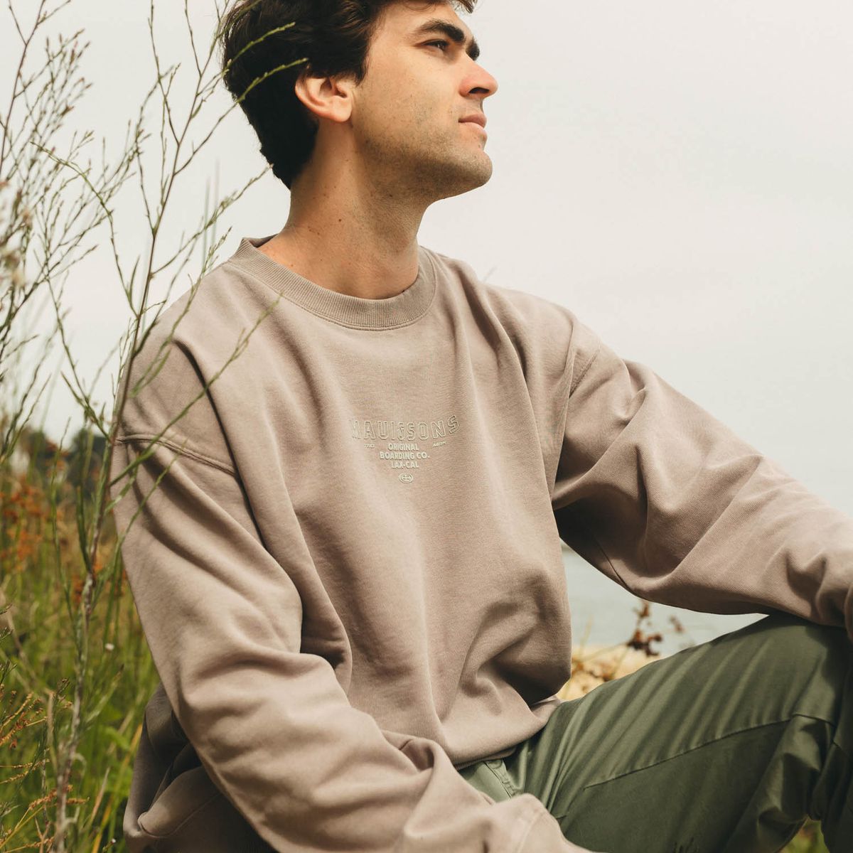 MAUI AND SONS - Poleron CR Original Crew Café Hombre Maui And Sons