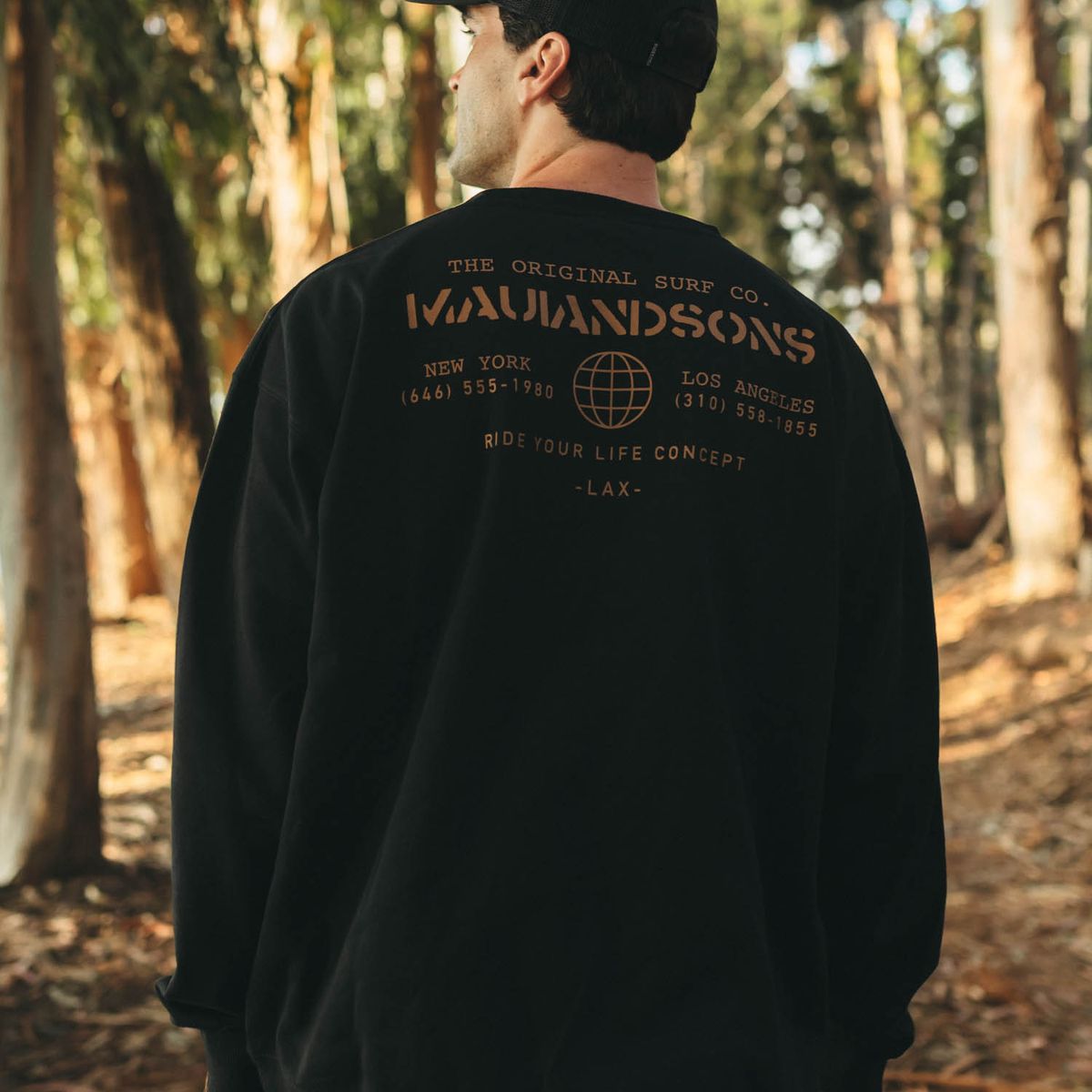 MAUI AND SONS - Poleron CR Secret place Negro Hombre Maui And Sons
