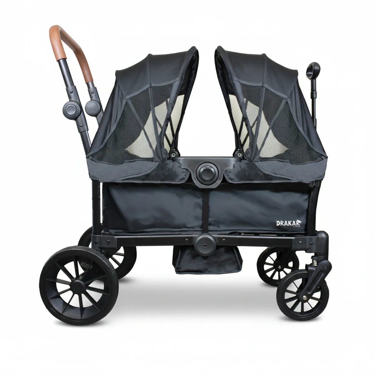 BEBESIT - Coche y Carro de Paseo Doble Wagon Drakar Negro