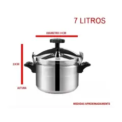 GENERICO - Olla A Presión 7 Litros Aluminio 24cm