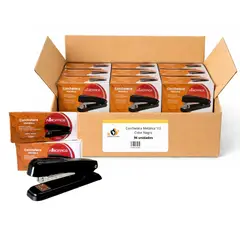 GENERICO - Caja Corchetera Metalica 1/2 Color Negro - 96 uds