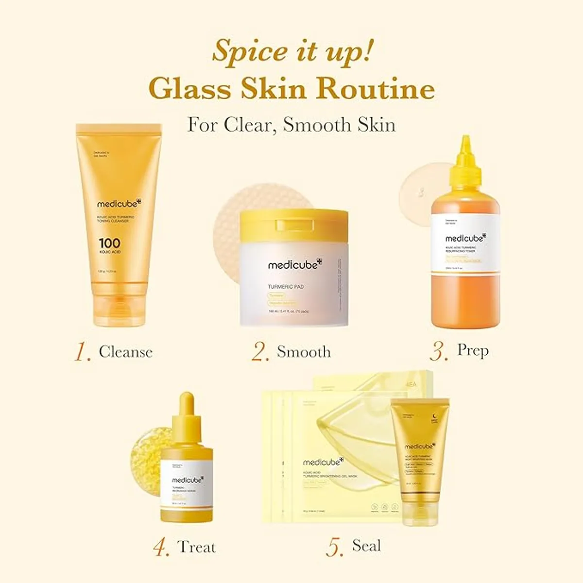 MEDICUBE - Medicube Toner Pads con Ácido Kójico y Cúrcuma