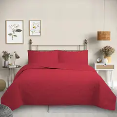 GENERICO - Cubrecama Quilt Rojo King Wonder Collection Martiné