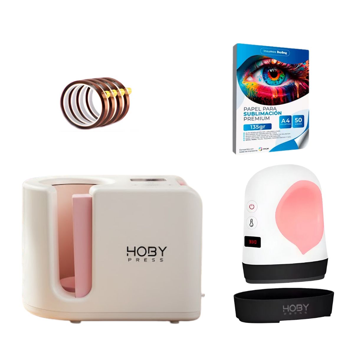 GENERICO - Máquina Tazones Hoby Mug Press Kx5 Rosa