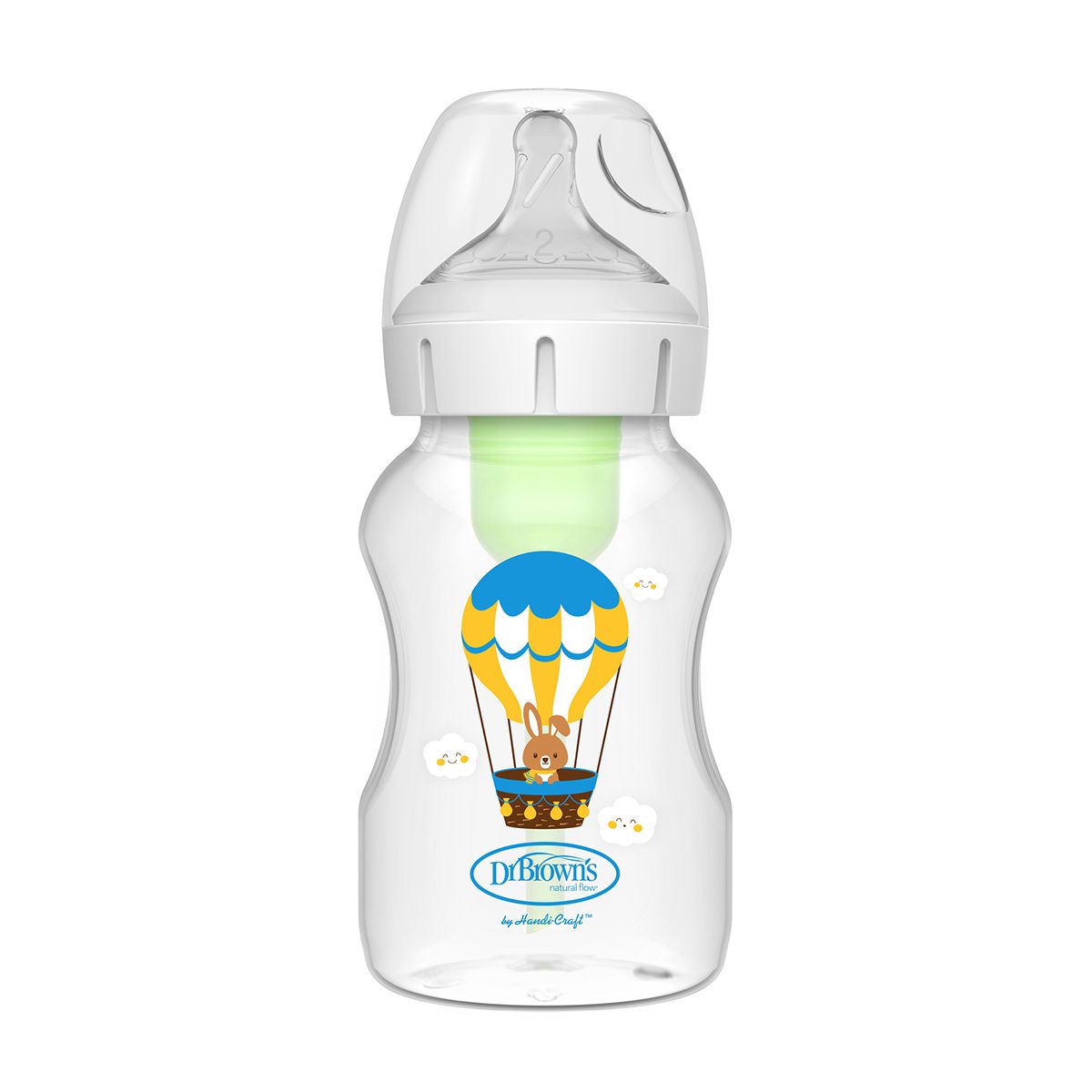 DR BROWNS - Mamadera Dr Brown´s Anticólicos Boca Ancha 330ml Diseño Conejo