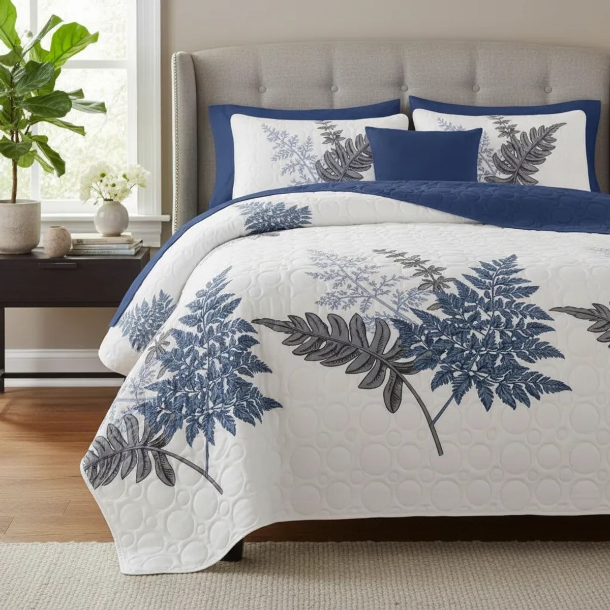 GENERICO - CUBRECAMA DE VERANO KING DISEÑOS ELEGANTES TELA QUILT DELGADO TF