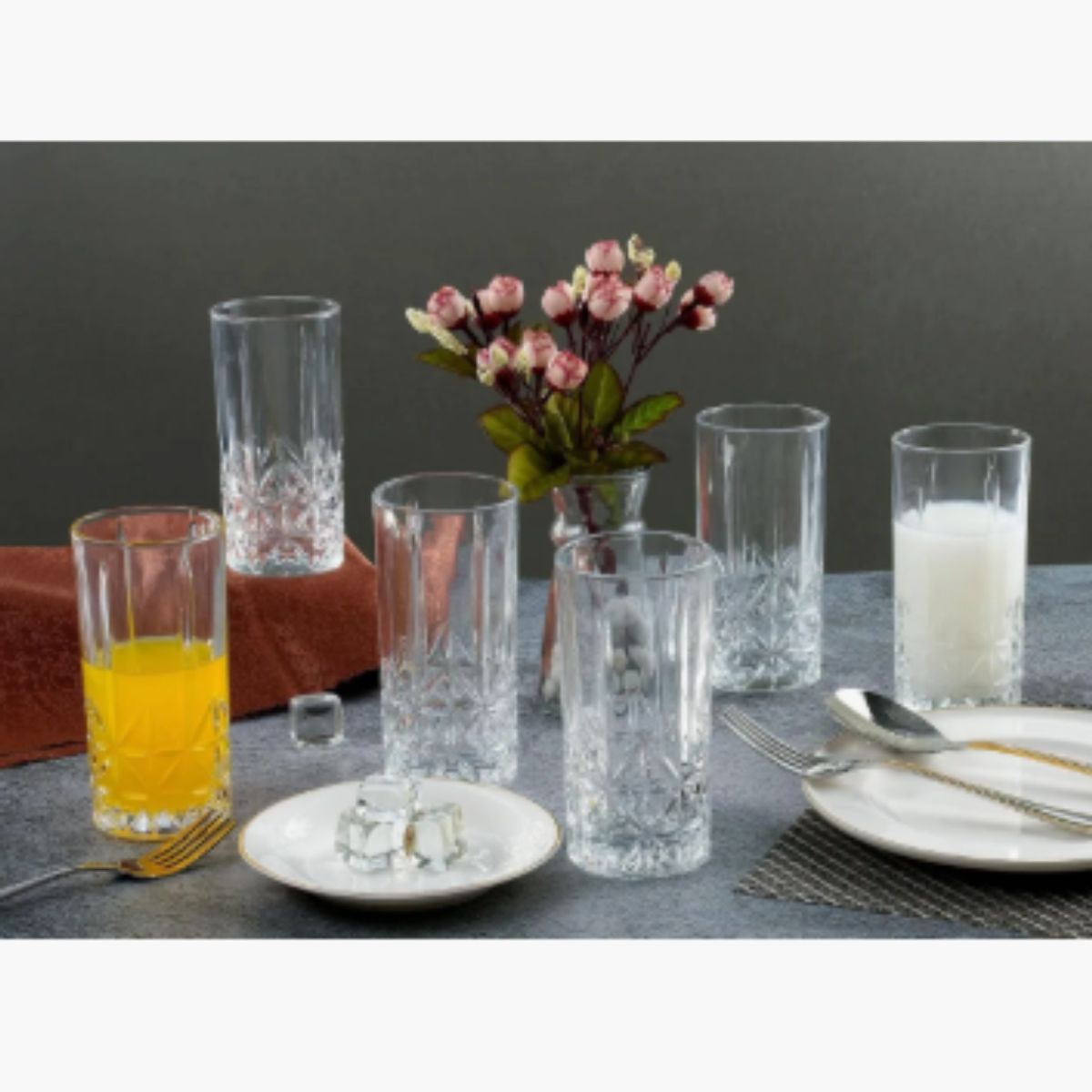 GENERICO - Set 6 Vasos Cocktail Altos Labrados 350ml